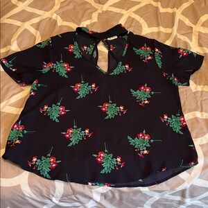 Floral Black Women's Top